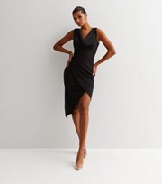 New Look Black Cowl Neck Sleeveless Midi Dress